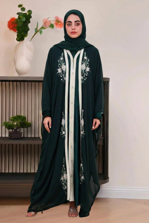 Charger l'image 1 dans la vue galerie. Jazmin Kaftan - Emerald Elegant kaftan design - AWAASHI Premier modest fashion
