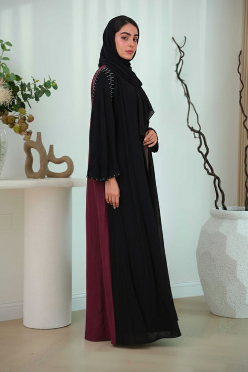 Load image 1 in gallery view. Zaaro Abaya - Architectural design - AWAASHI Premier modest fashion