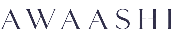 Logo of AWAASHI with a blue color scheme on a white background